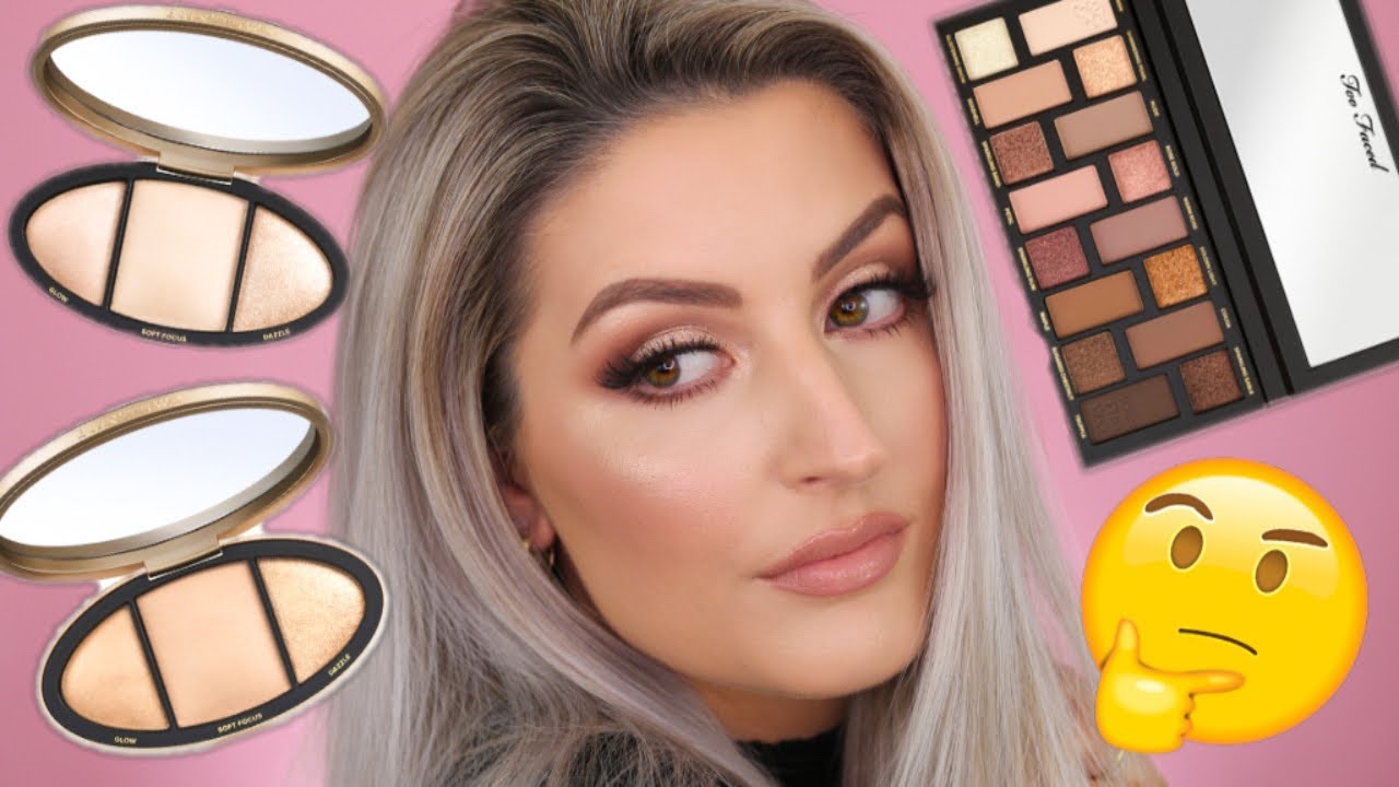 TESTING NEW TOO FACED HIGHLIGHTERS & PALETTE | HANNAH SCHRODER