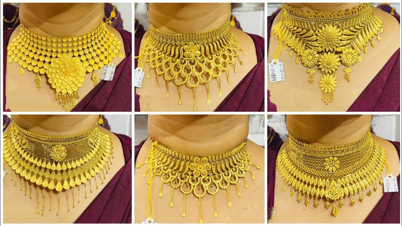 Gold Choker Necklace With Price And Weight | Gold Choker Necklace Light Weight ||