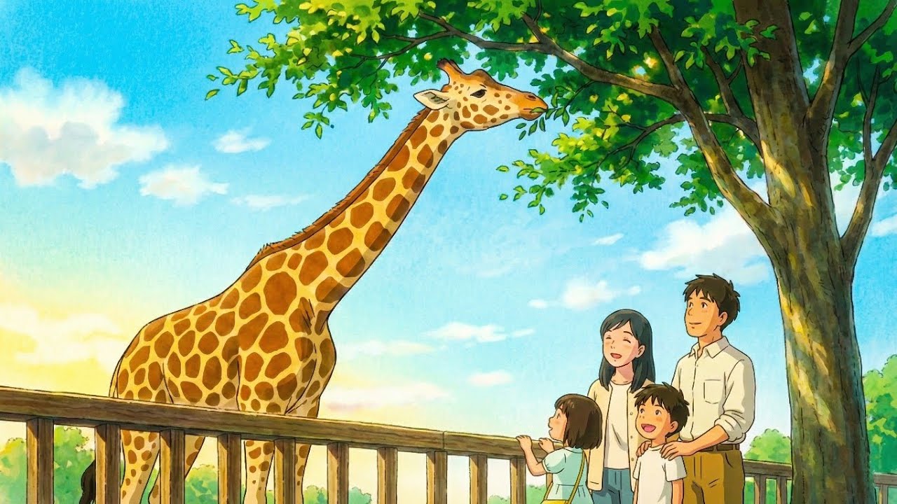A Quiet Day at the Zoo 🌿 | Calm Family Story with Nature Sounds | Ghibli-Inspired ASMR