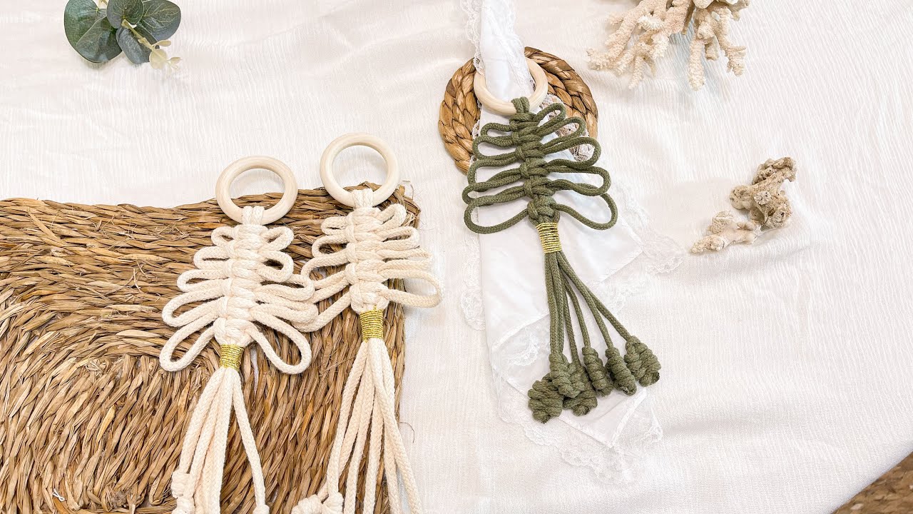 DIY Macrame| Macrme christmas tree| macrame napkin holder super easy for beginners| Dom Macrame