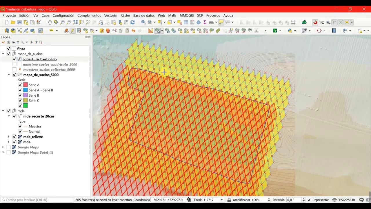 Diseño de un sistema de riego por aspersión con QGIS