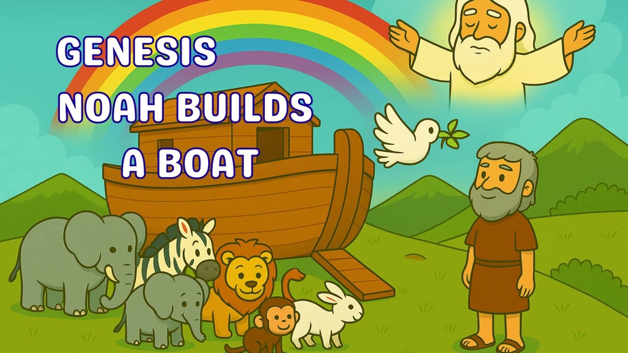 🌈 Noah’s Big Boat – Bible Story for Kids | Rainbow Promise | Animated Storytime 🐘🕊️
