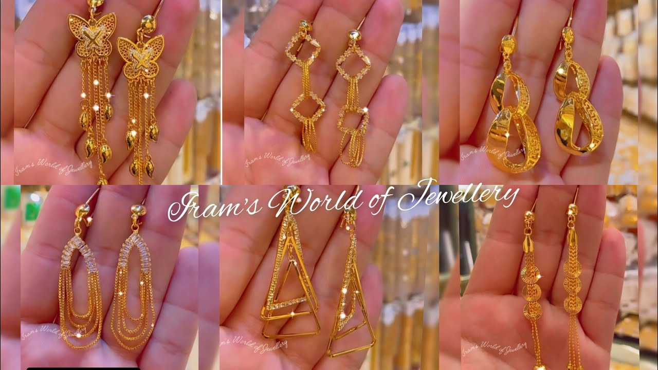 latest gold earrings designs 2024/gold dangle earrings/stylish earrings for women/trendy earrings