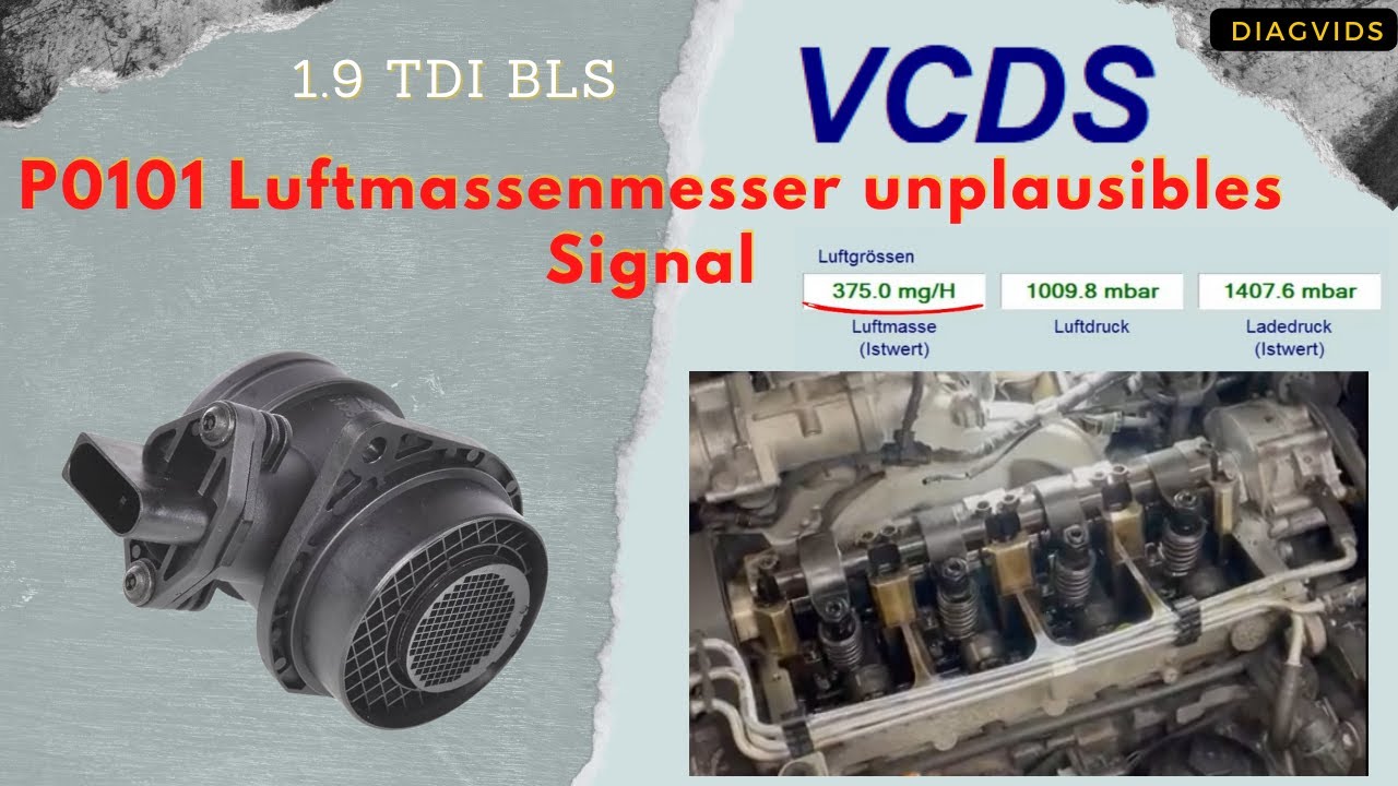 P0101 Luftmassenmesser G70 unplausibles Signal | 0257 LMM | VW 1.9 TDI BLS | L&ouml;sung | VCDS Diagnose