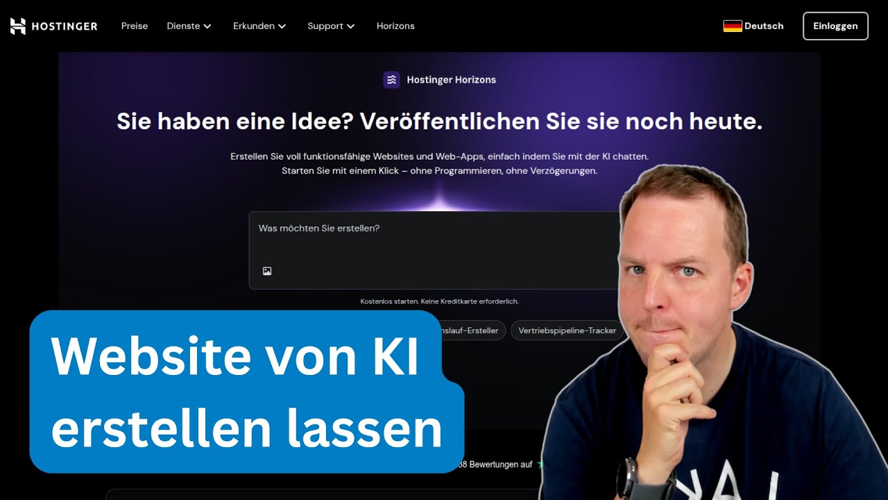 Website von KI erstellen lassen - Hostinger Horizons (vom Prompt zur Webseite)
