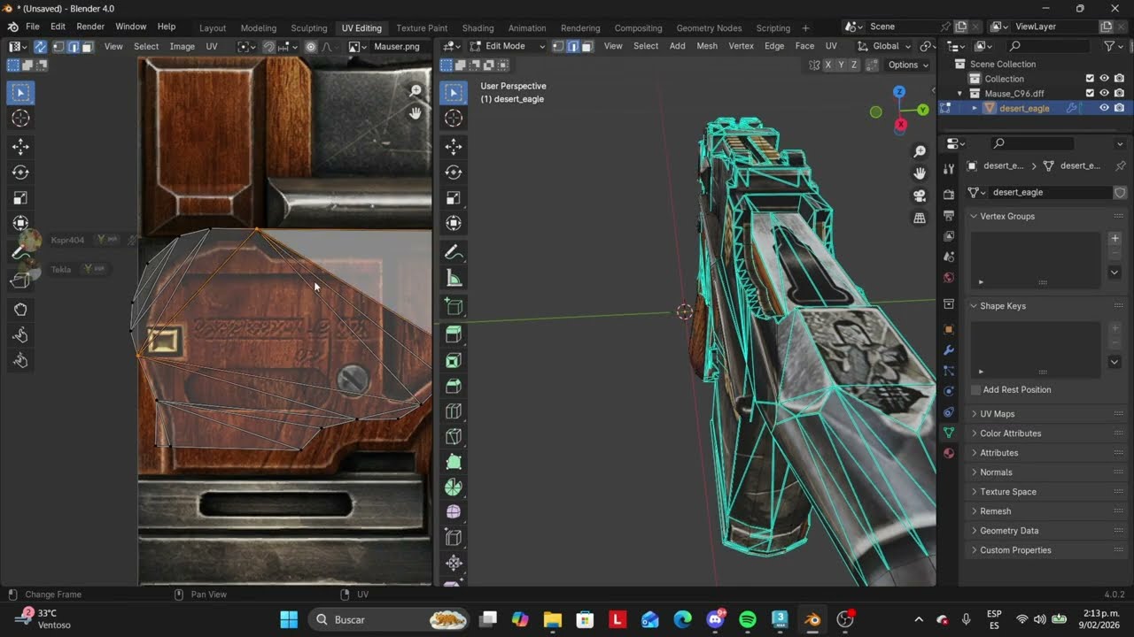 Mauser C96 Pistol | 3D Modeling & Game Integration