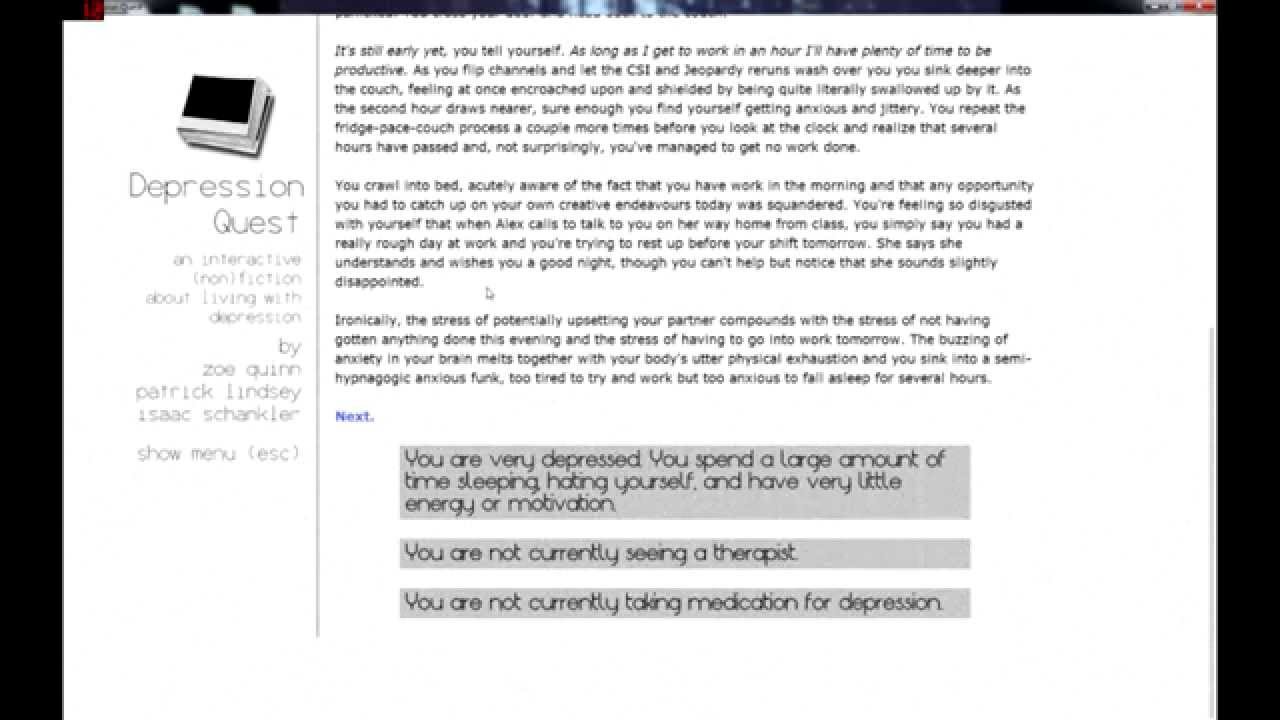 Depression Quest and the Rhetoric of Gamer Identity