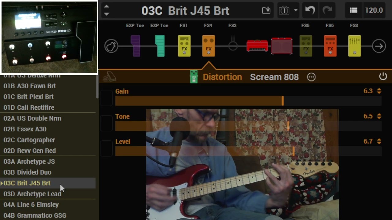 Line 6 Pod Go - Default Preset run through PT1.