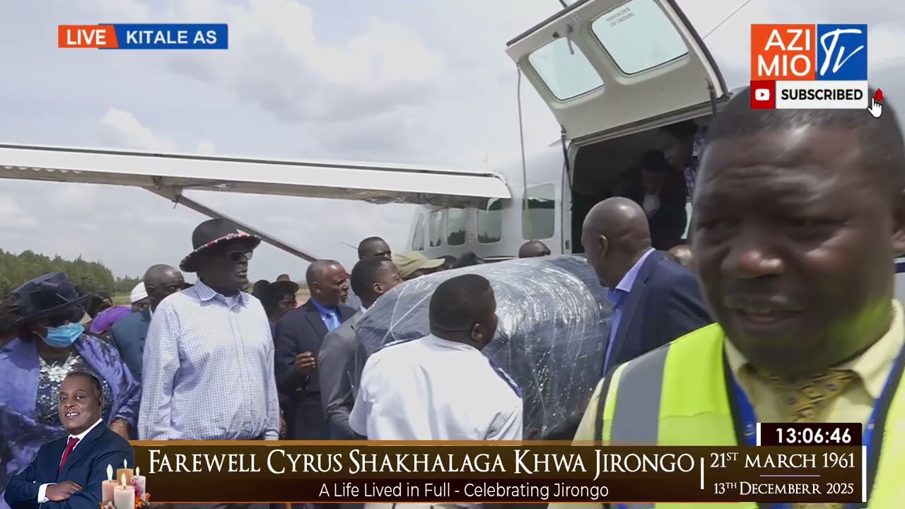 WATCH: Mourners overwhelemed as Body of the late Cyrus Jirongo arrives in Kitale ahead or Vigil
