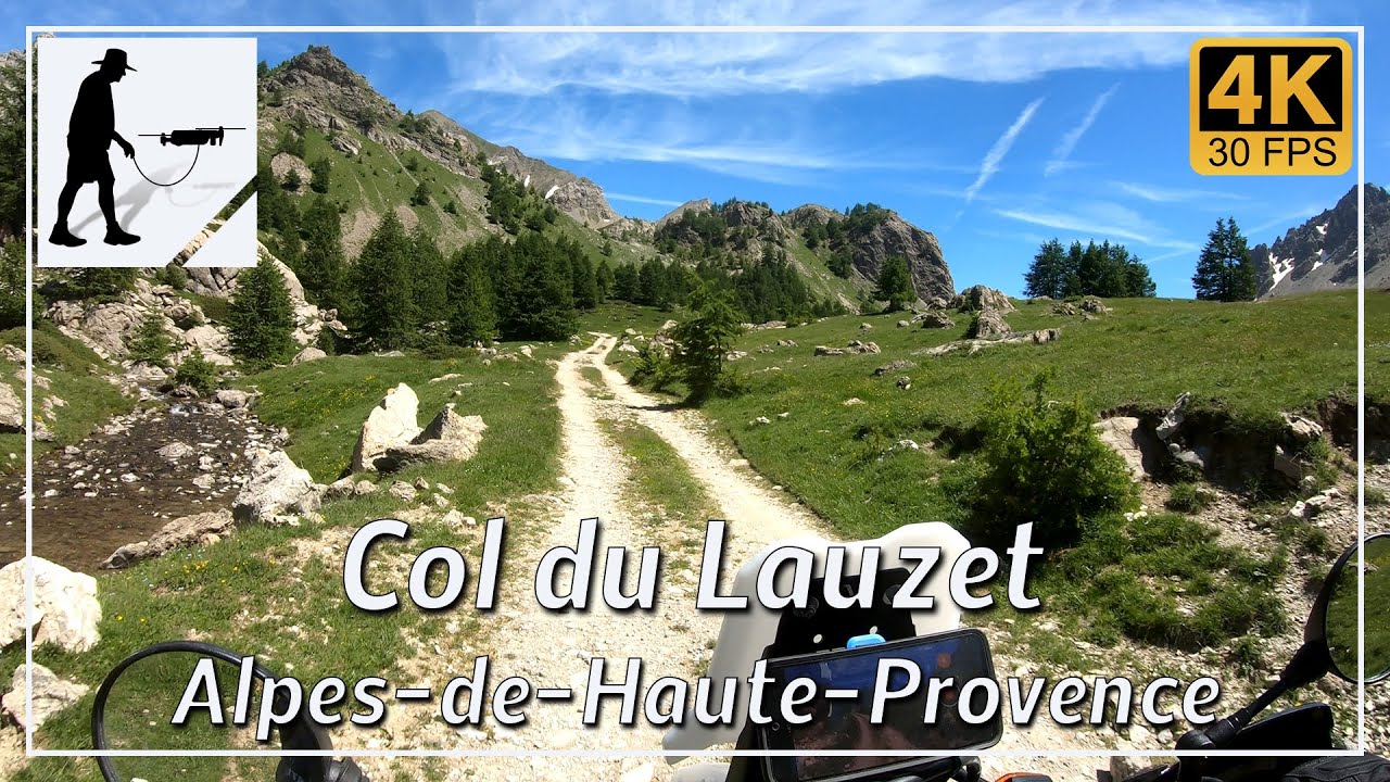 Col du Lauzet, Road D738, Hautes-Alpes, Alpes-de-Haute-Provence, France  - by motorcycle and drone