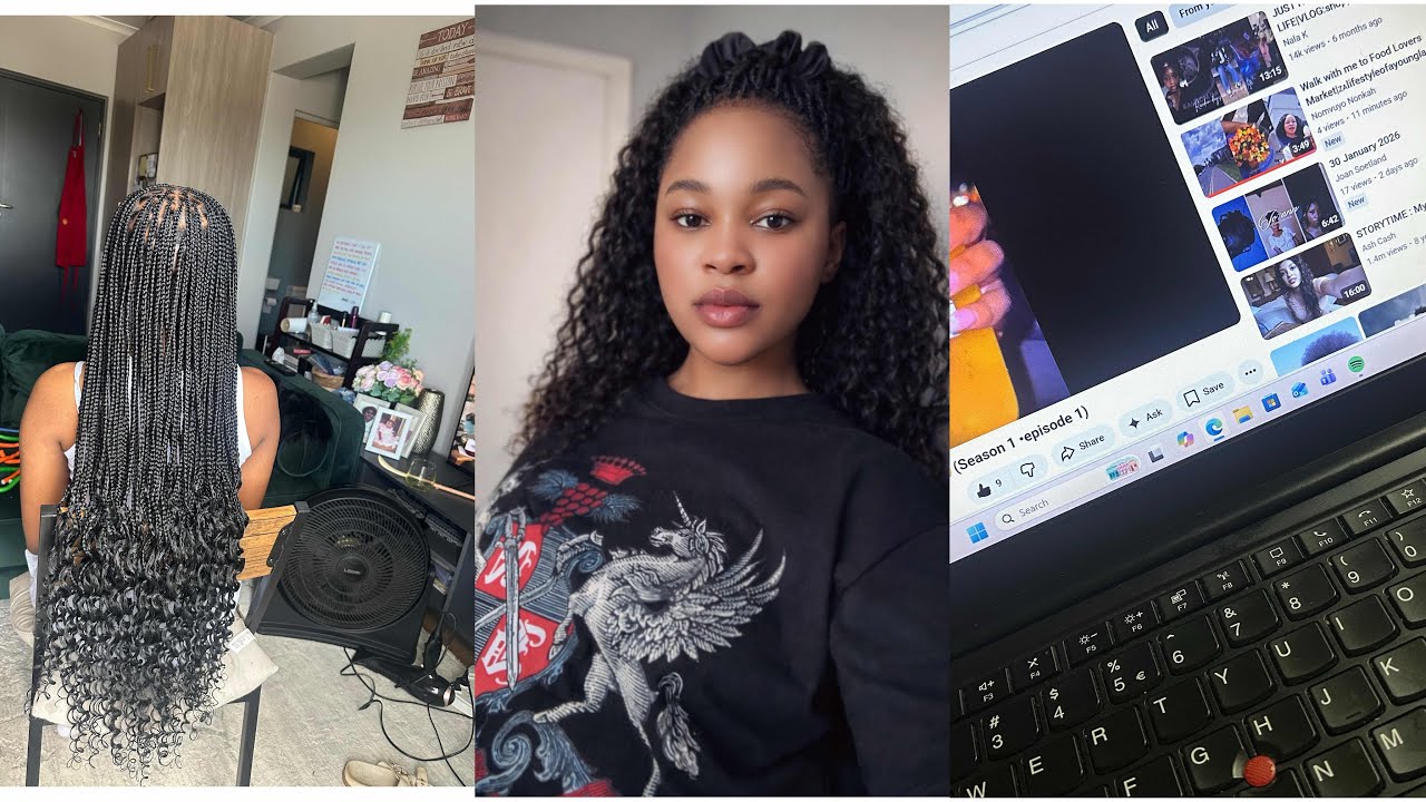 Come spend a day with me☺️|braiding hair🇿🇦CPT