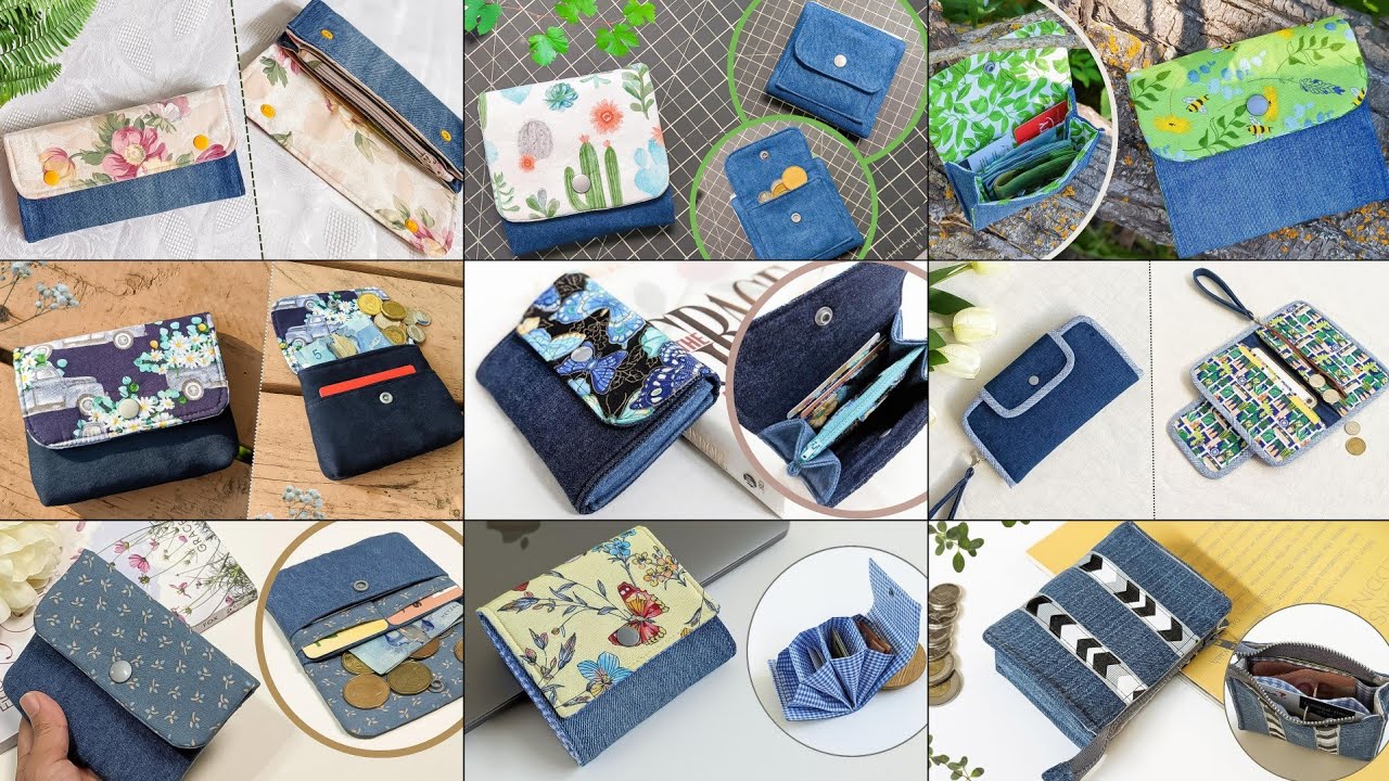 9 DIY Denim and Printed Fabric Wallets and Purses | Old Jeans Ideas | Compilation | Upcycle Crafts