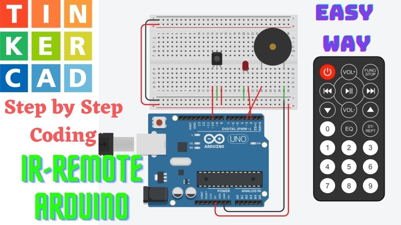 How to Use an IR Remote in Tinkercad circuits | IR remote with Arduino | control LED using IR remote