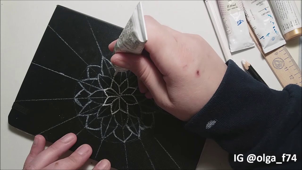 Учимся рисовать мандалу.Мастер класс с использованием контуров в технике точечная роспись.