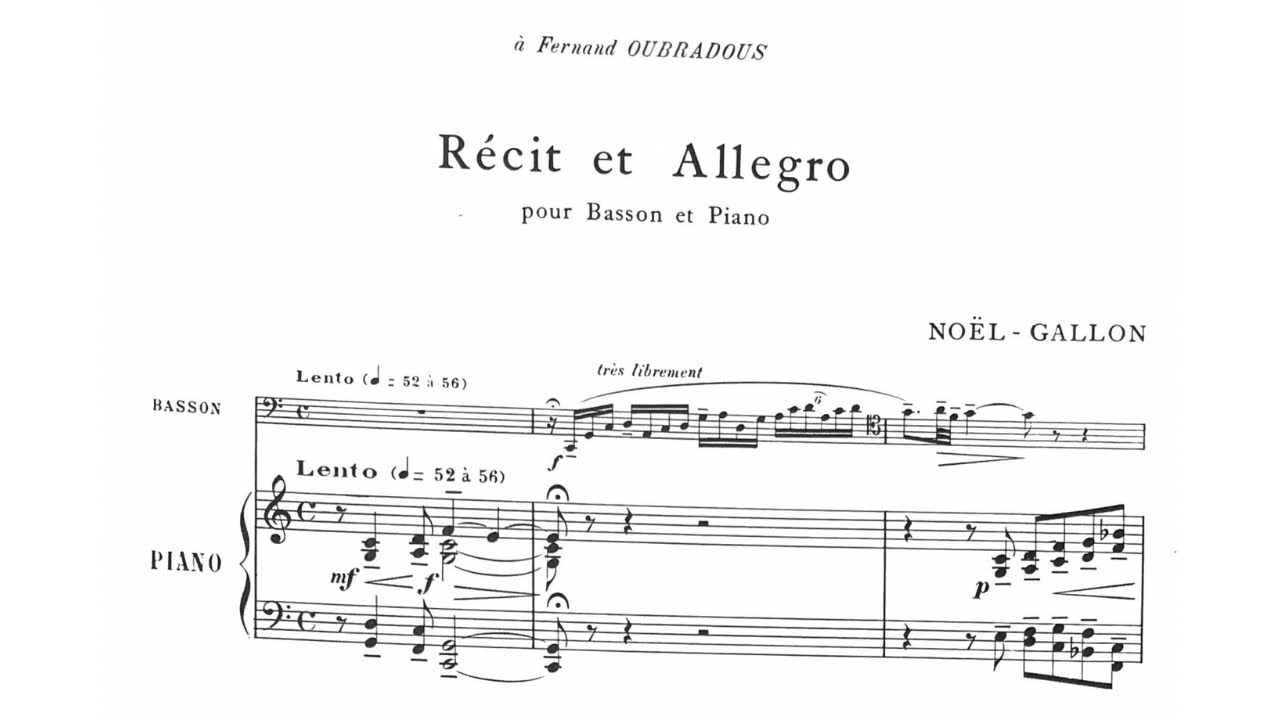 No&euml;l Gallon: R&eacute;cit et Allegro (1938)