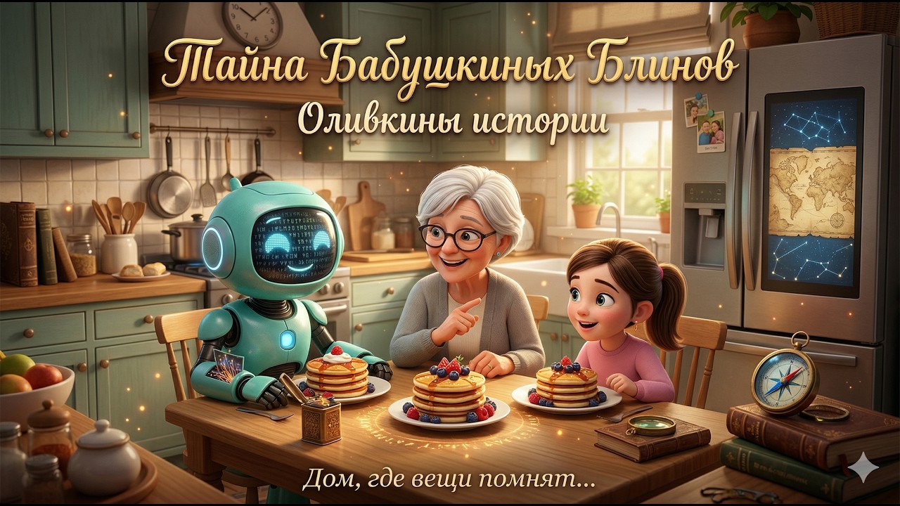 Тайна Бабушкиных Блинов. Оливкины истории. #aianimation #aicartoon  #блинынакипятке #мультики #ai