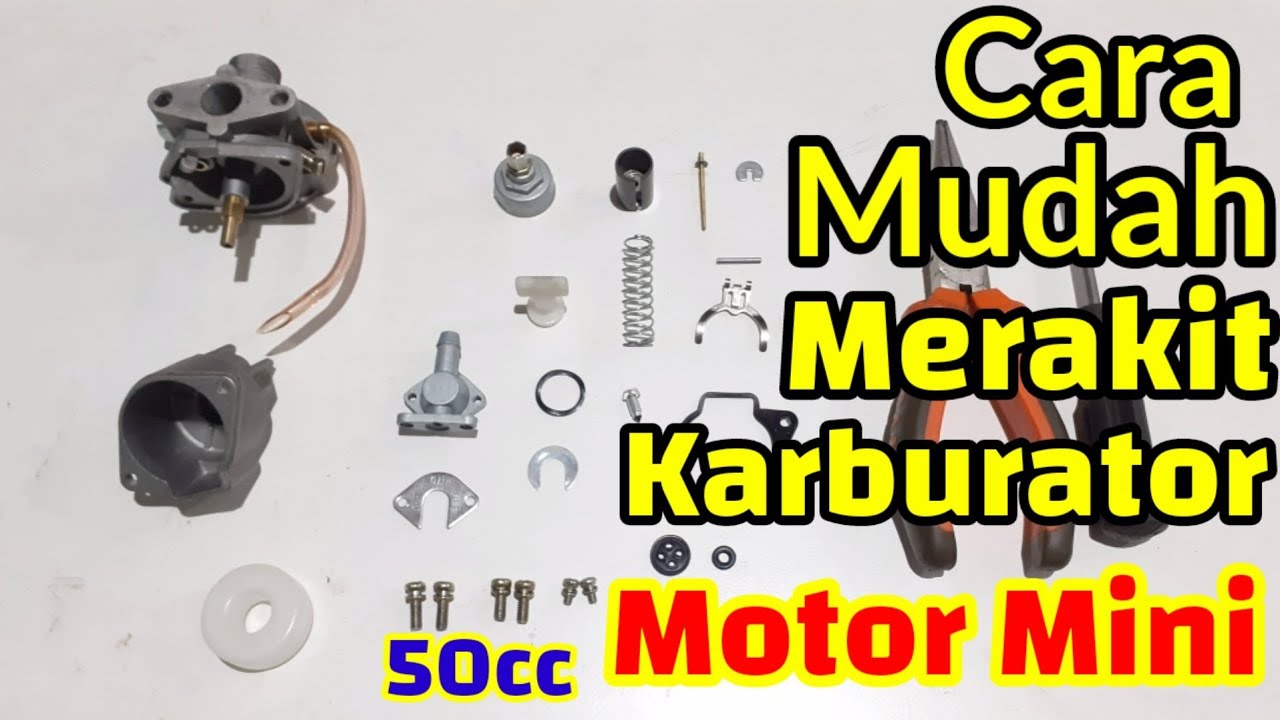 Cara Memasang Karburator motor mini 50cc step by step, pocket bike karburator