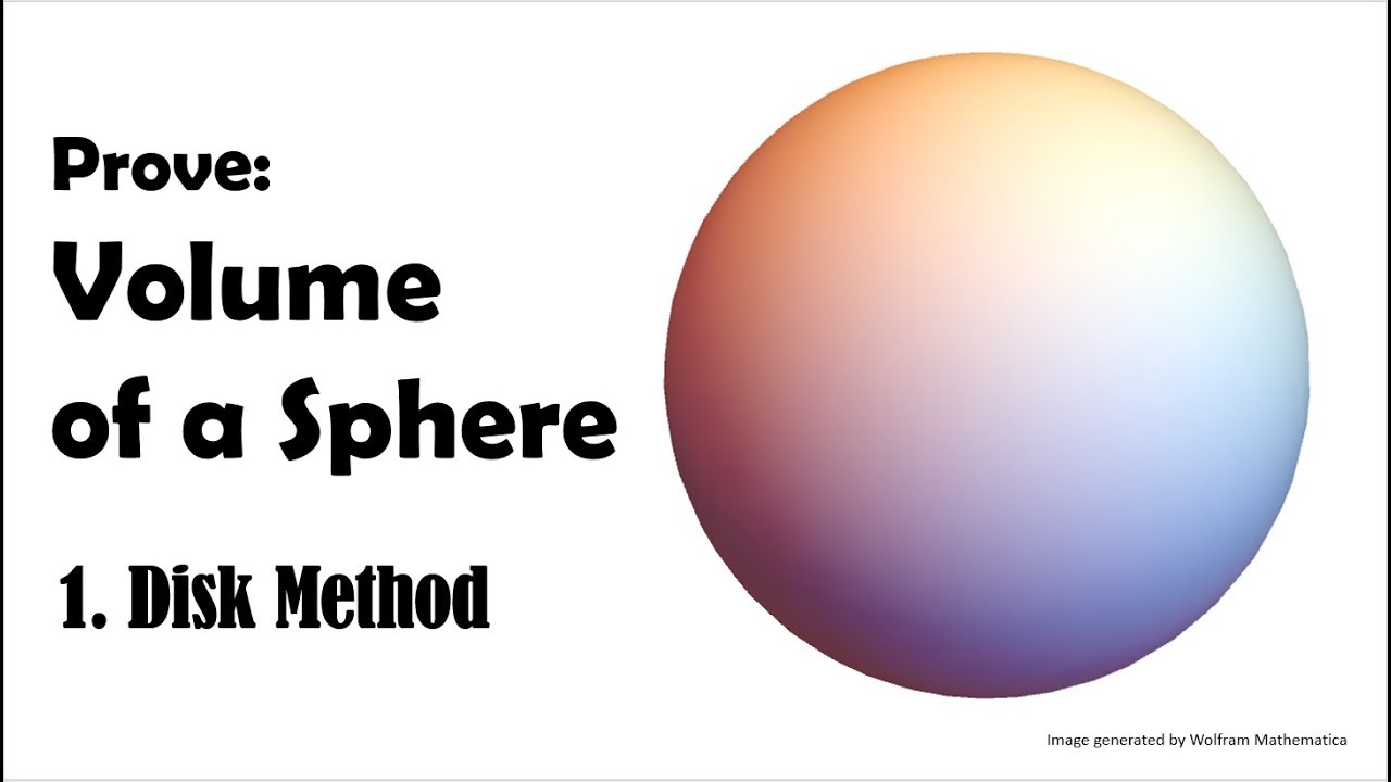 Prove: Volume of a Sphere (Disk Method)