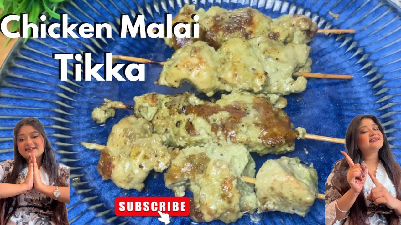 Chicken Malai Tikka at Home | Easy Creamy Kabab Recipe |Chicken Malai Tikka without Oven |