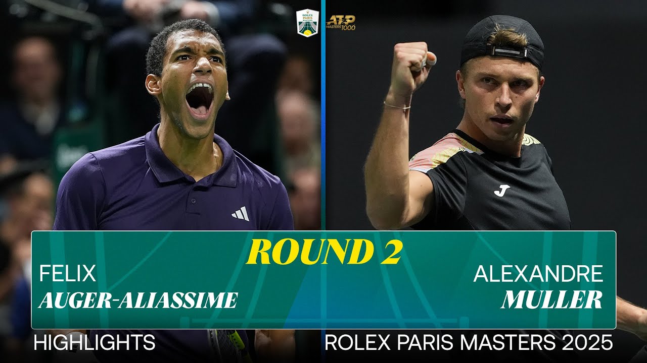 Felix Auger-Aliassime vs Alexandre Muller R2 highlights | Rolex Paris Masters