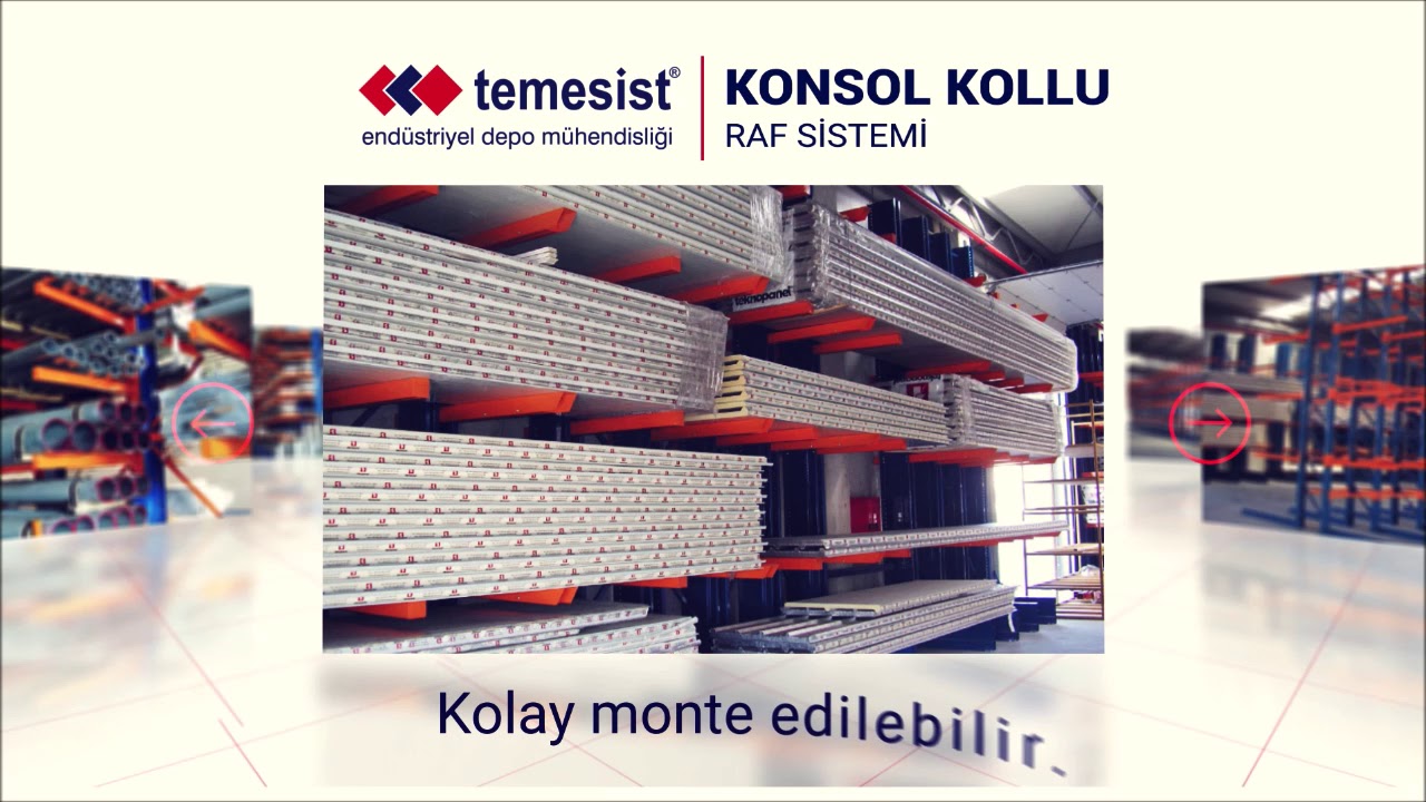 Temesist Konsol Kollu Raf Sistemi