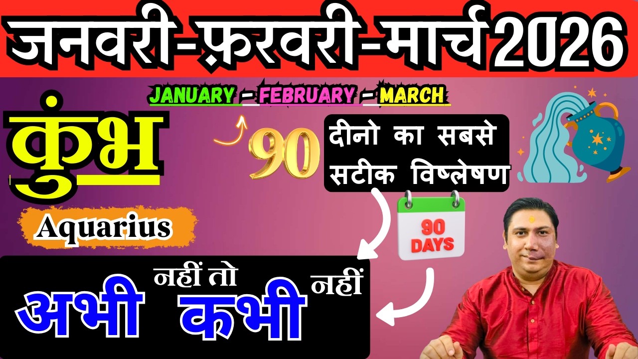 कुम्भ राशि | संघर्ष से सफलता तक । कुम्भ राशि जनवरी – फ़रवरी - मार्च 2026 Kumbh rashi 2026 Aquarius