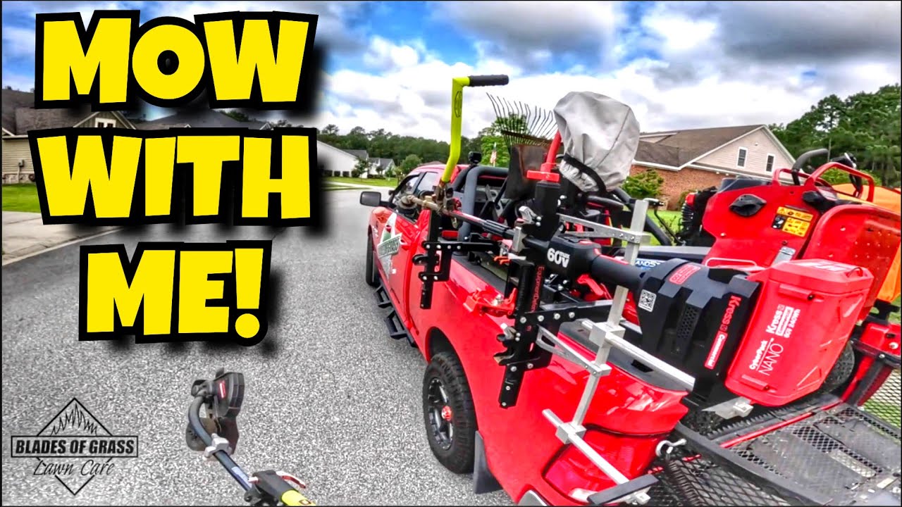 Lawn Care POV| Full service with Mowing, sidewalk and driveway edging, string trimming, and blowing