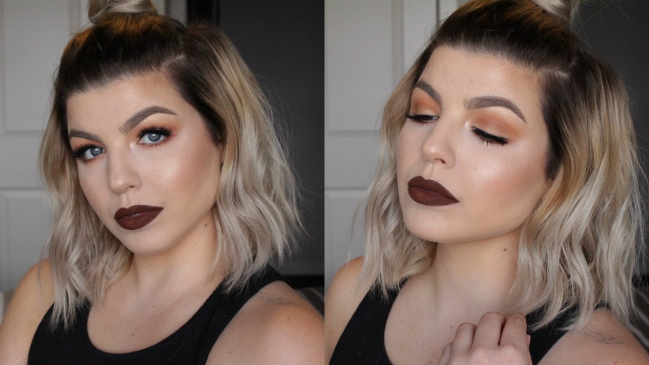 Warm Gold Eyes & Chocolate Lips - Fall Makeup Tutorial 2016