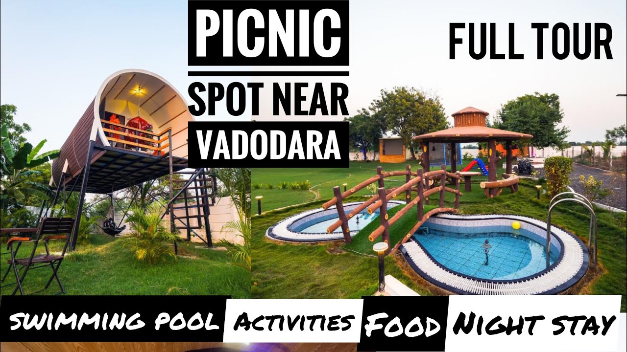 One Day Picnic Spot Near Vadodara 🌴Akshar Farm Full Tour | #swimmingpoo#activities#food#fun