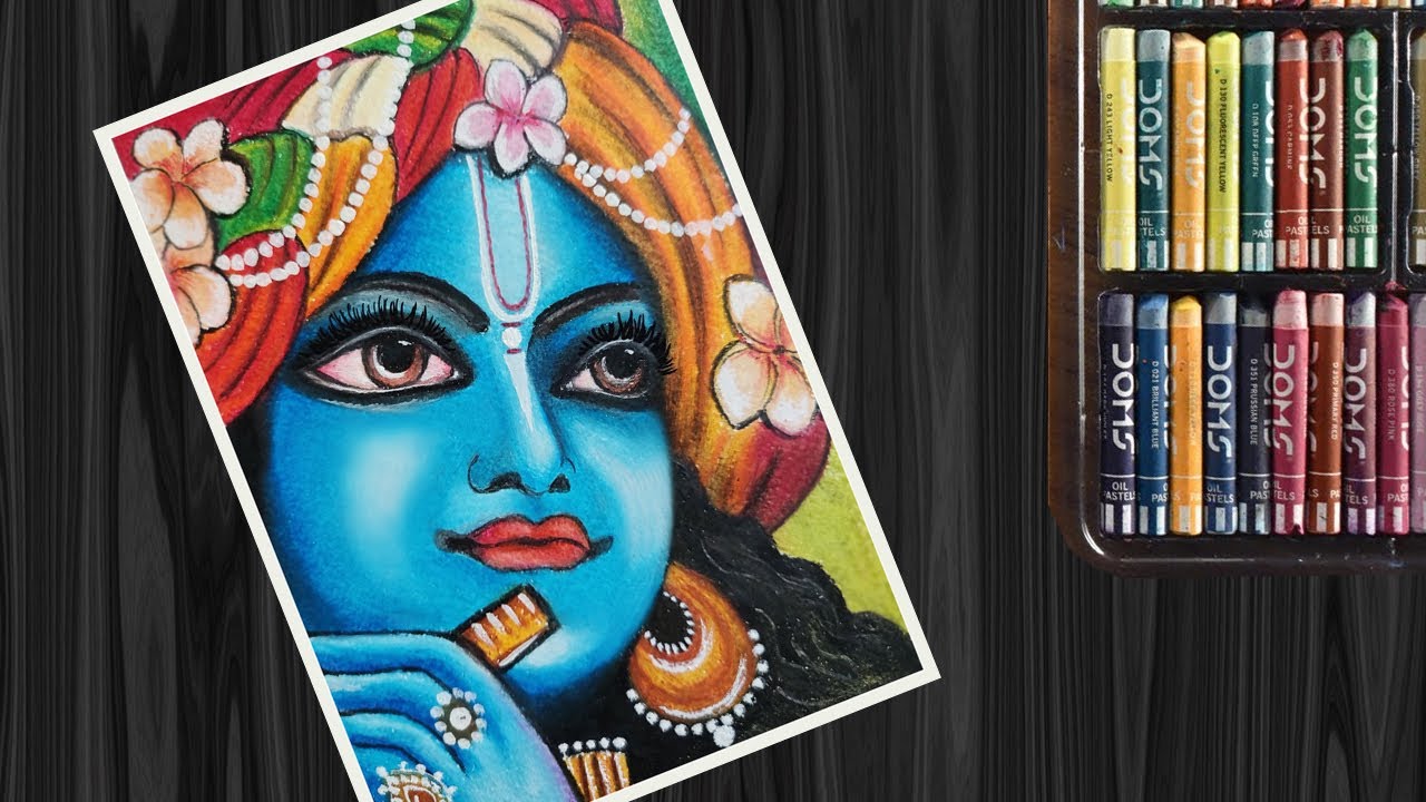 Lord Krishna Drawing With Oil Pastel Colour | How To Draw Lord Krishna with Oil Pastels #krishna
