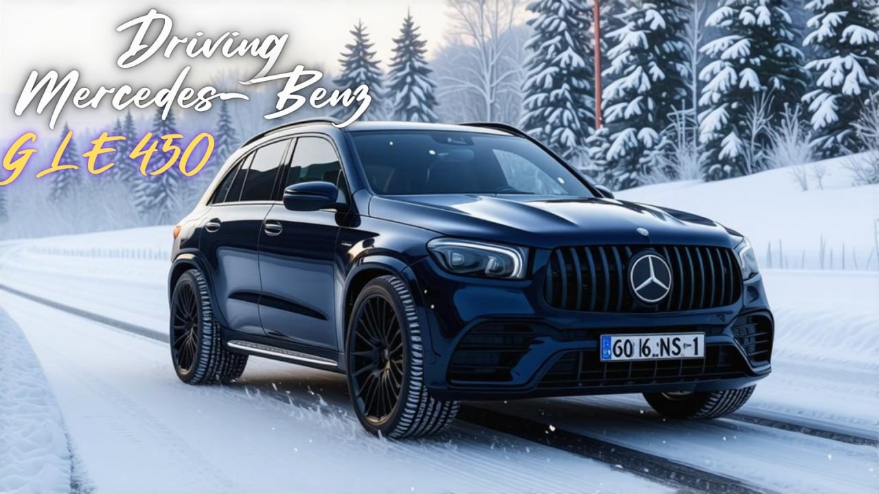 Driving Mercedes-Benz GLE 450 2021 winter in Russia (-24)