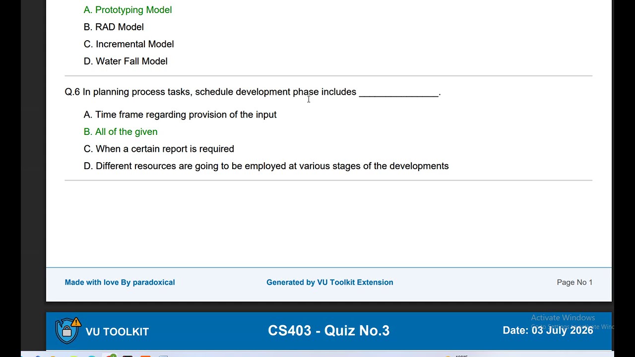 CS 403 QUIZ 3 SOLUTION SPRING 2026