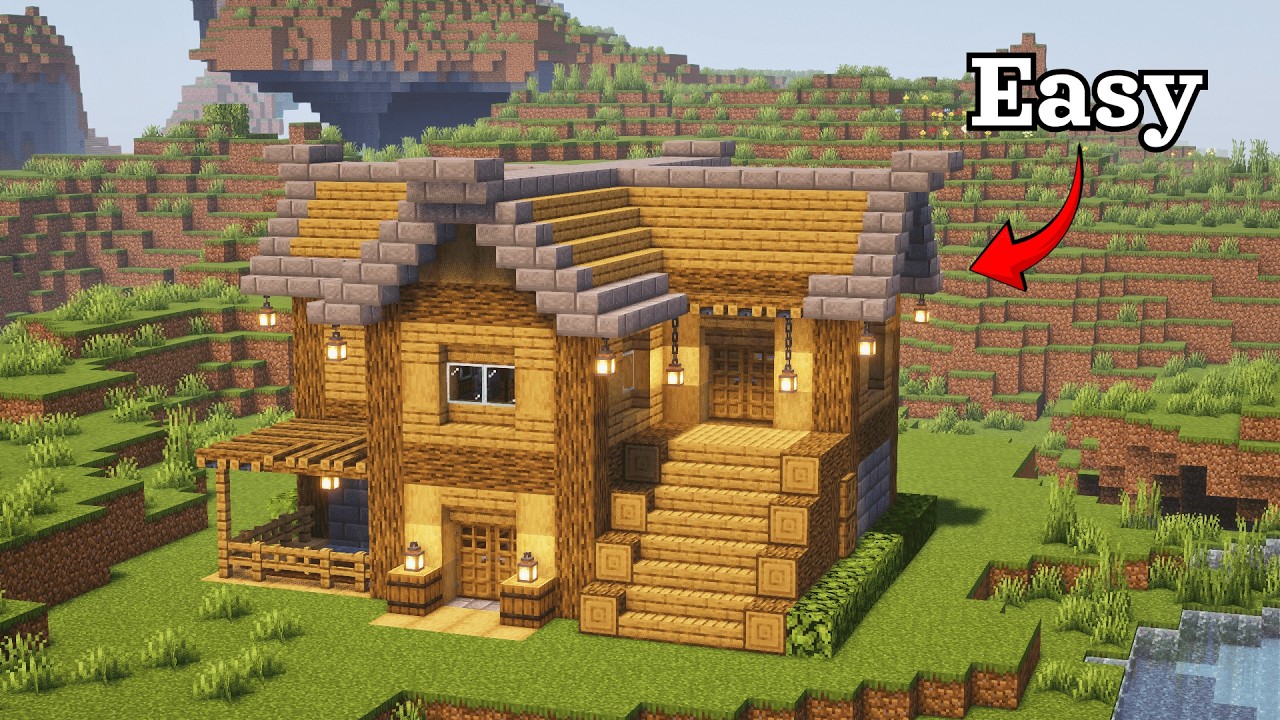 Building a Minecraft Survival House🏠(easy tutorial for beginners)