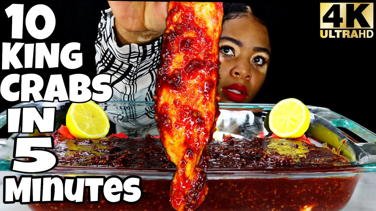10 Deshelled King Crab Legs in 5 Minutes l ASMR Deshelled Seafood Boil l (No Talking) l BIG BITES