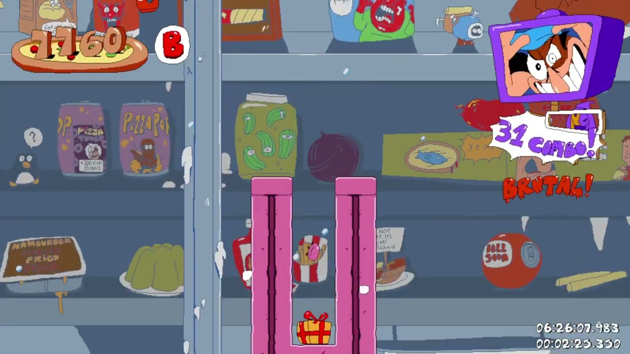 Pizza Tower - Halved Combo Time Mod - Refrigerator-Refrigerador-Freezerator P Rank (Half The Combo)