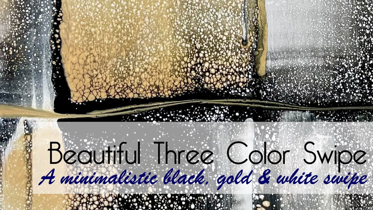 Beautiful, Minimalist, Three Color Swipe - Black, Gold, & White Swipe - #24