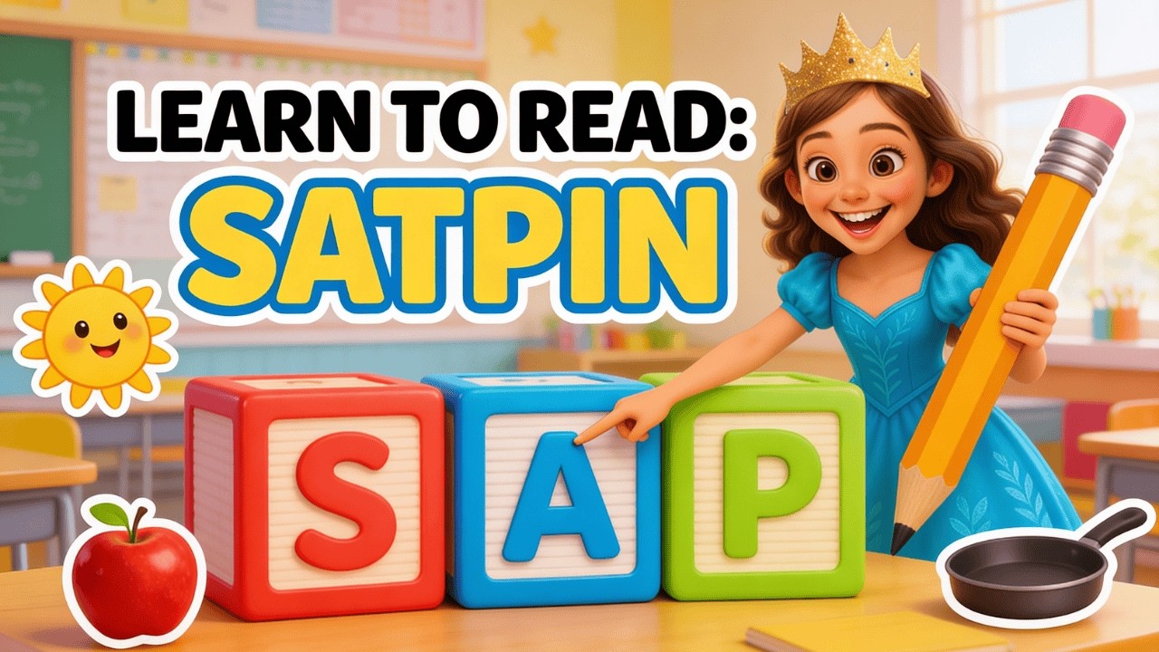 SATPIN Part 1: Learning to Read and Write! ✍️ Phonics for Kids (S, A, P)