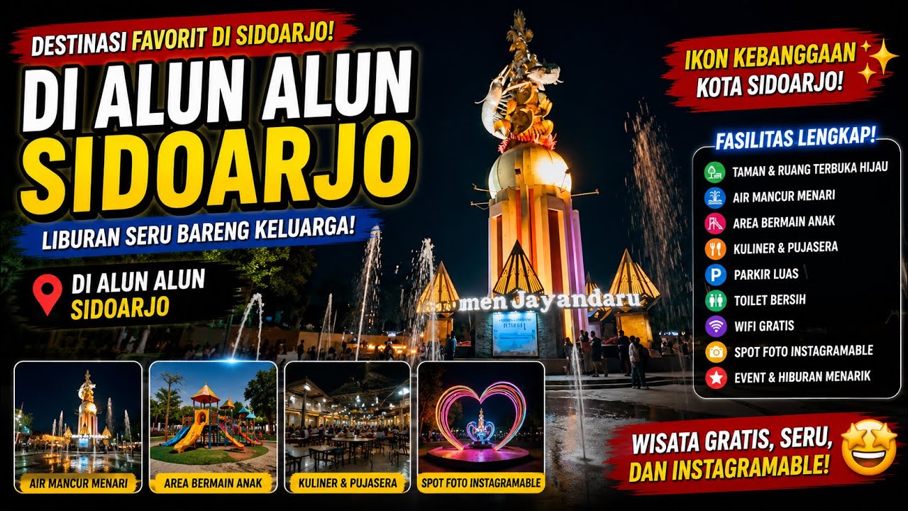 Wajah baru ALUN ALUN SIDOARJO‼️ Makin Lengkap Makin Rame