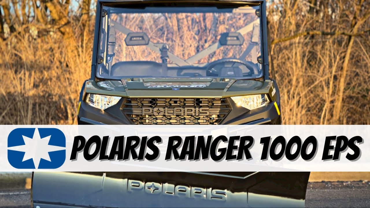 Polaris Ranger 1000 EPS 2023 года выпуска — Полная обзорность — Аксессуары — Отвал и лебёдка