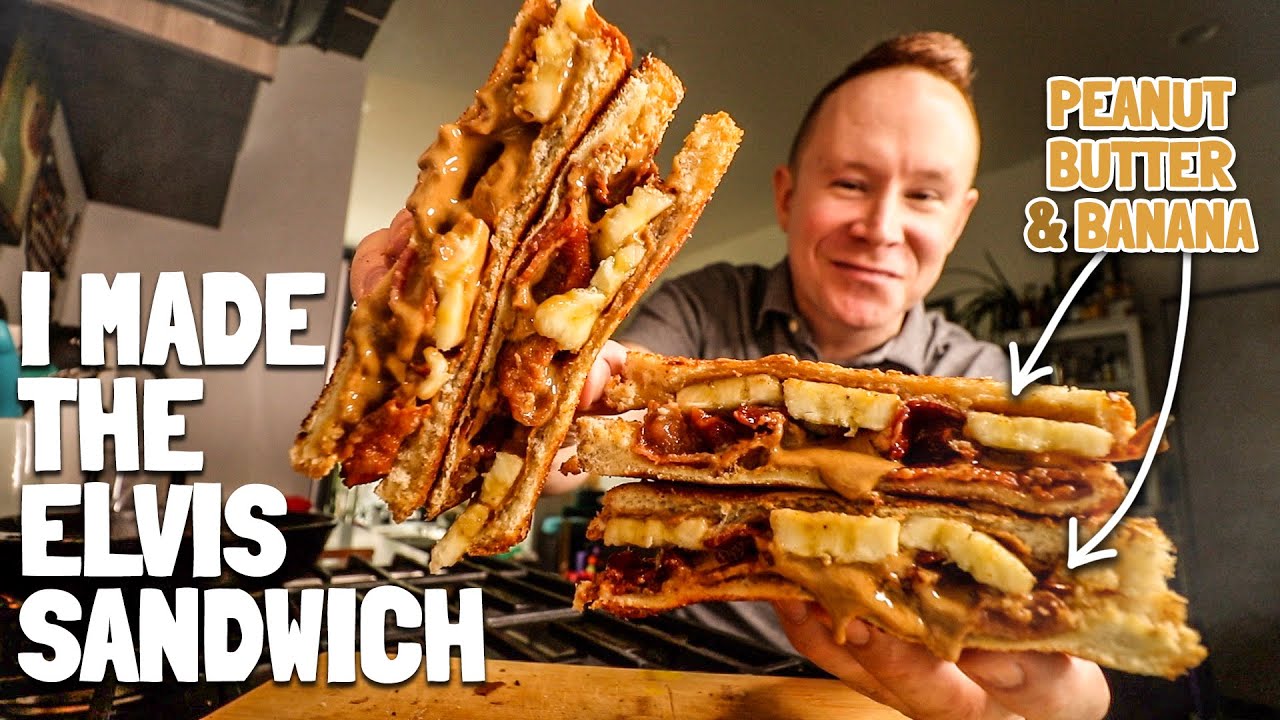 Я приготовил сэндвич «Элвис» с арахисовым маслом, бананами и хрустящим беконом на белом хлебе.