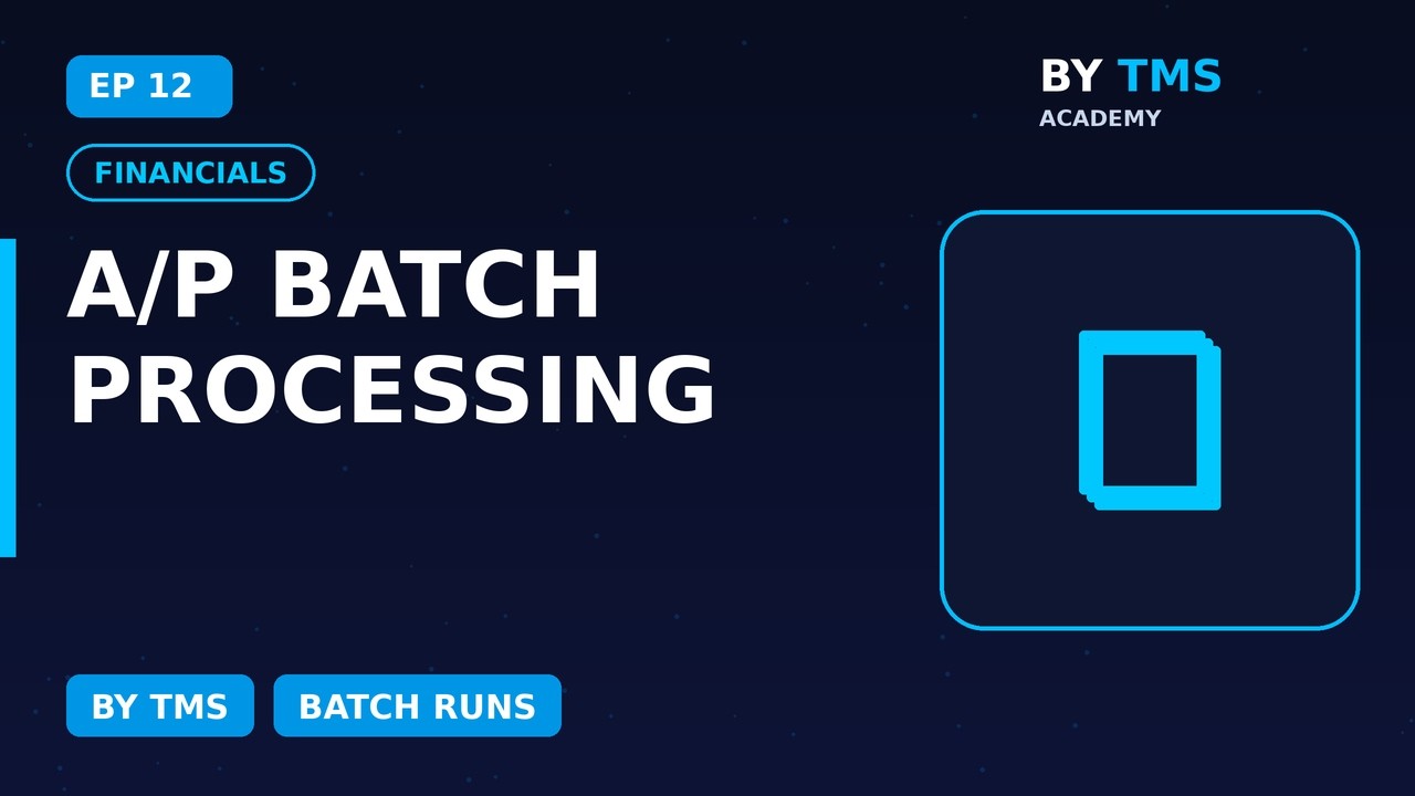 BY TMS A/P Batch Processing