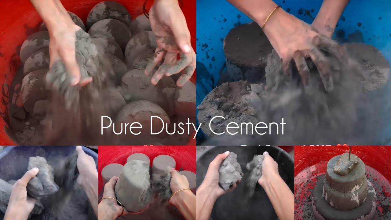 Super soft Fluffy Dusty Pure Cement Dry Tub Crumbling • Bonus at the end • Satysfying ASMR EDIT 