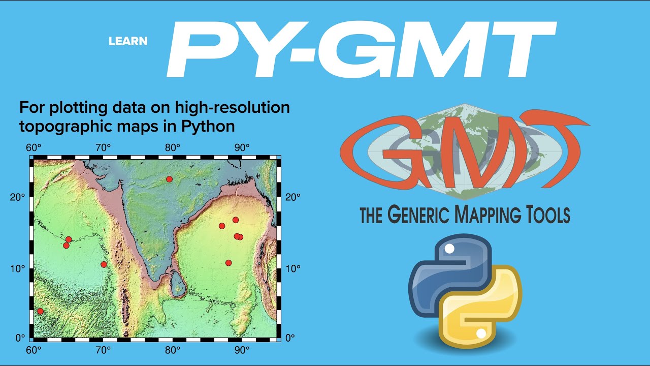 PyGMT for a high-resolution topographic map in Python with examples #Maps #PyGMT