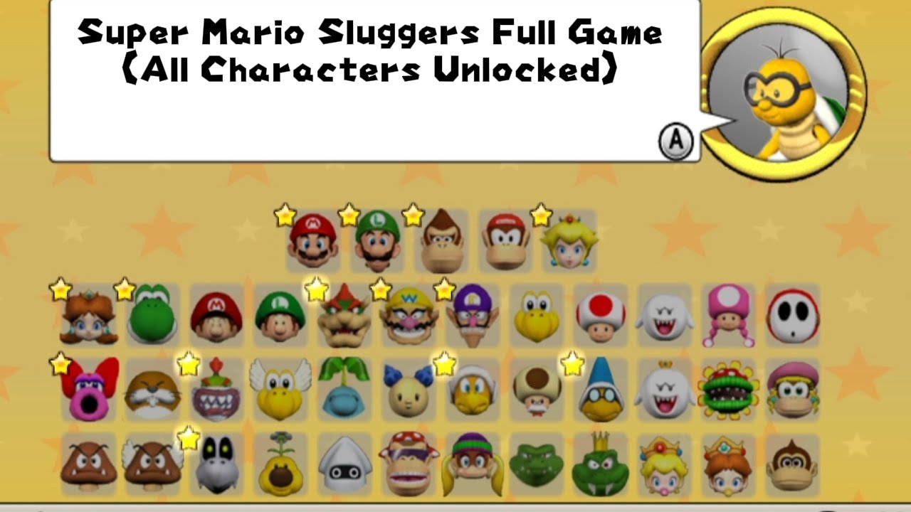 Mario Super Sluggers (All Characters Unlocked)