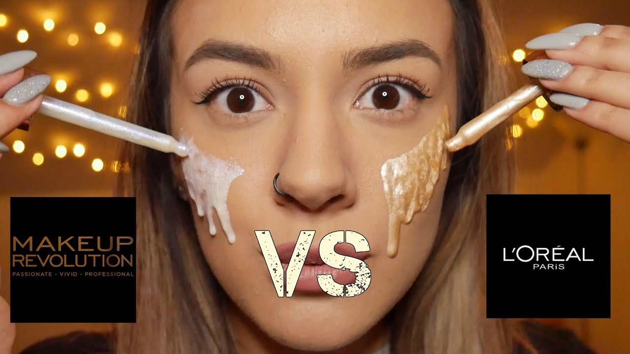 REVIEW: L'OREAL GLOW MON AMOUR VS MAKEUP REVOLUTION LIQUID HIGHLIGHTER