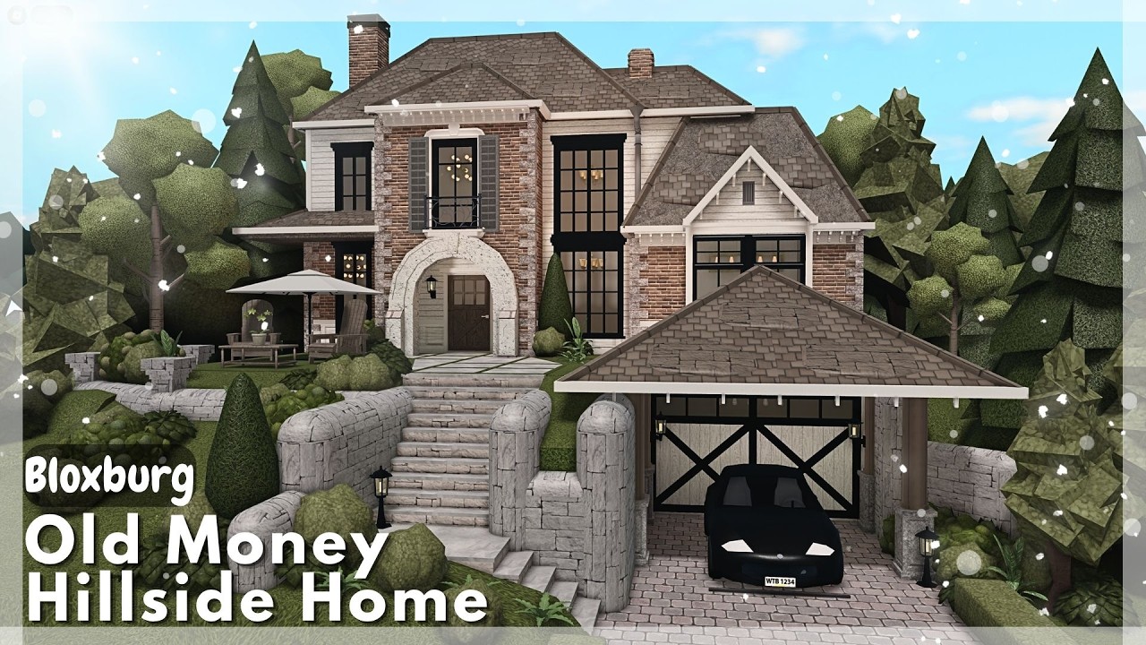 BLOXBURG: Old Money Hillside Home Speedbuild | Roblox House Build