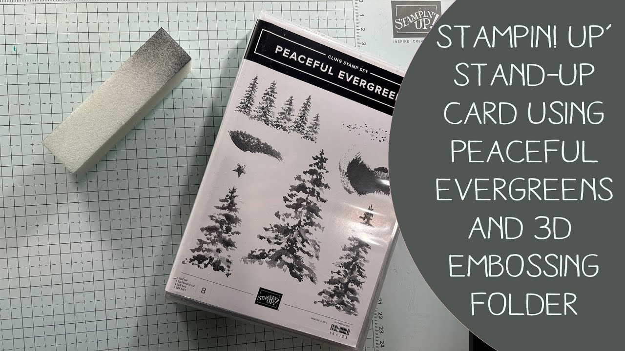 Stampin’ Up! Card using Peaceful Evergreens & Painted Trees Embossing Folder