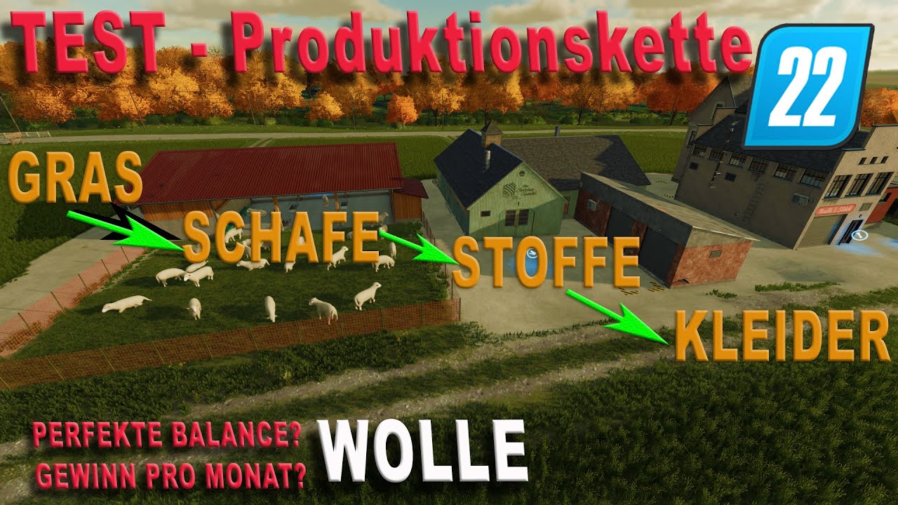 Ls22 Test - Die perfekte Wolle Produktionskette! - Wie viel Ställe werden benötigt?