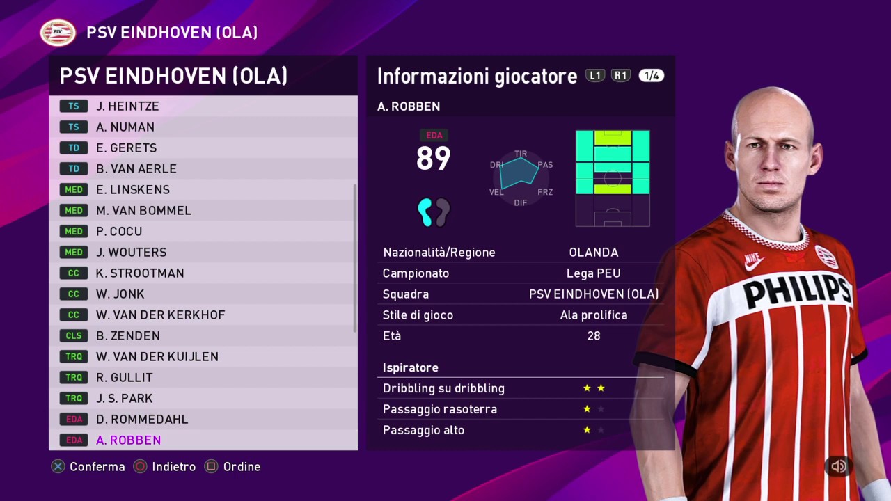 eFootball PES 2020 (PS4) - PSV EINDHOVEN CLASSIC ALL TIME XI (12/100)
