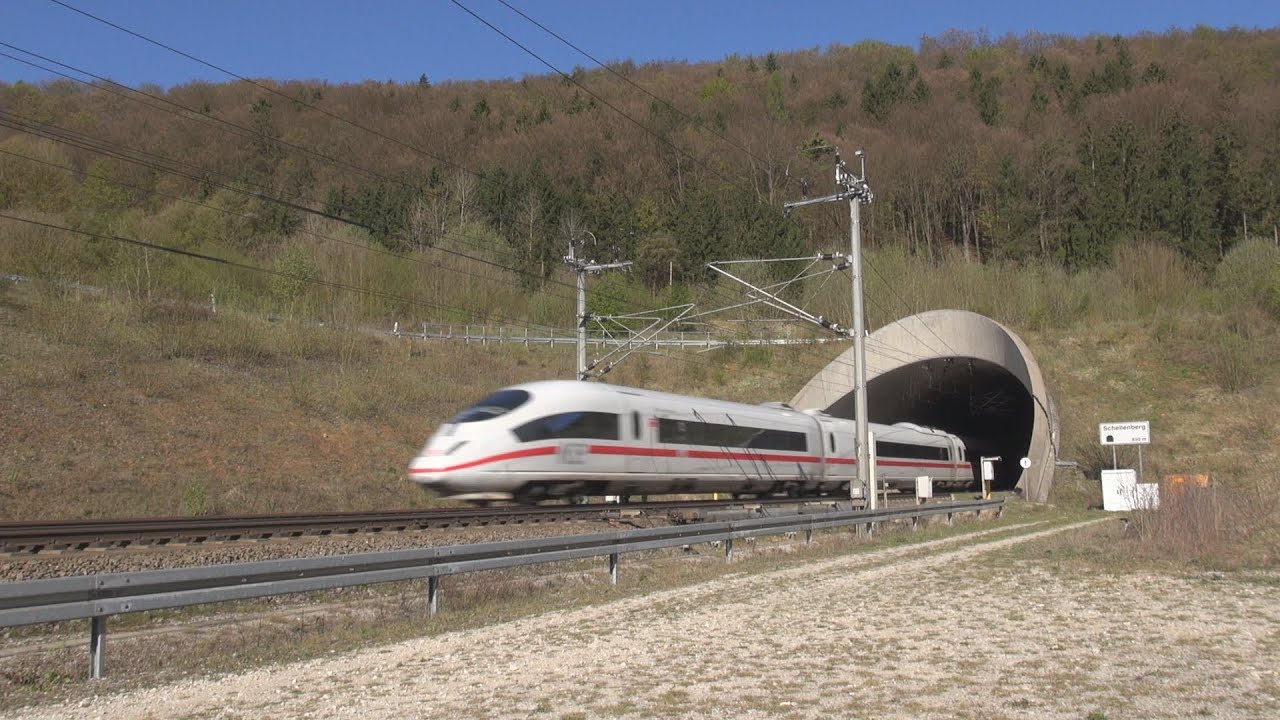 ICE Züge am Tunnel Schellenberg Süd / NBS Ingolstadt-Nürnberg - Zug, trainfart, train